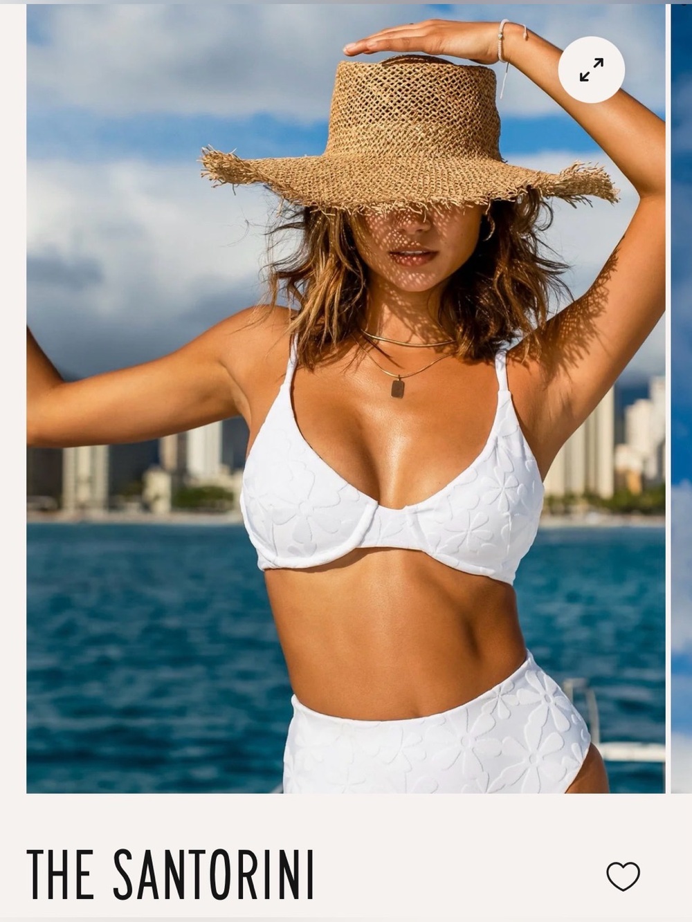 Kenny Flowers White Watercolor ‘Santorini’ ’ Bikini Top